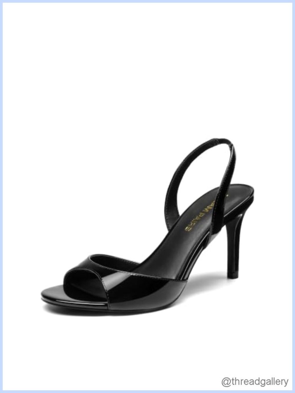 Women's Slingback Kitten Heel Sandals Faux Leather Round Toe Dress Heels